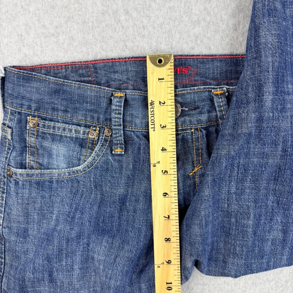 Levis 599 Red Skinny Straight Jeans Mens W30 L30 Medium Wash Blue Denim Low Rise